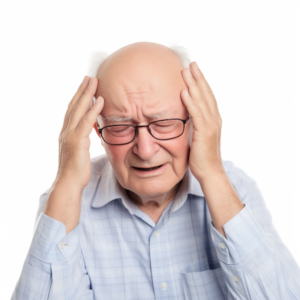 Old man suffering from Parkinson